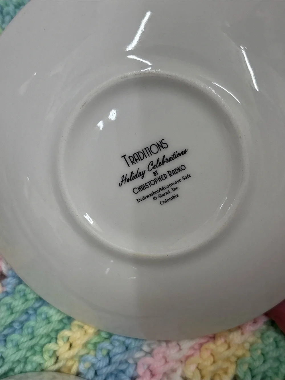 Christopher Radko lot of 8 celebration traditions Christmas tree cups w/ saucers